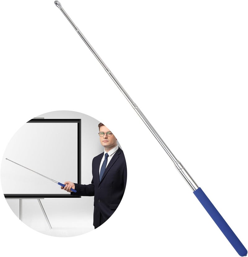 lyforx Retractable Teacher Pointer 𝟑𝟗.𝟓'', Pointer Stick with 𝗦𝘁𝘆𝗹𝘂𝘀 Smooth Sensitive Tablet Pen Stylus Pen, Teacher Coach Presenter Pointer Blue - Image 1